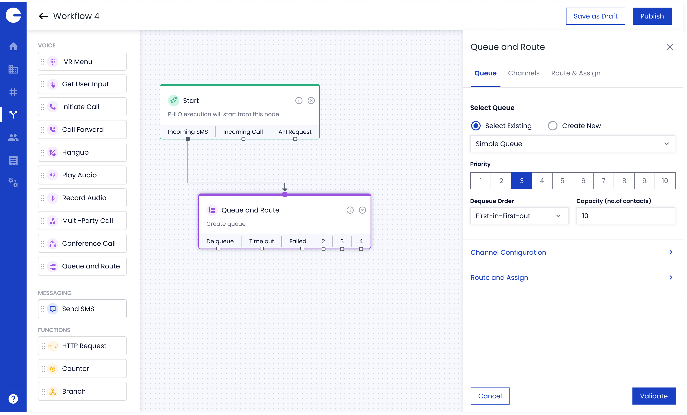 Queue management screen