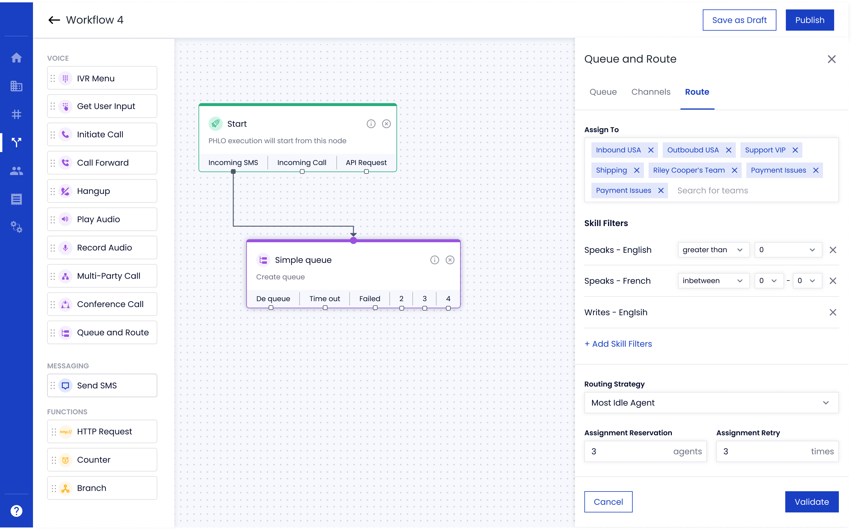 Routing rules and agent assignment